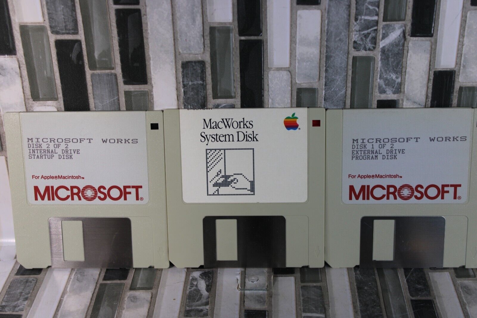 Lot of 3 Vintage Microsoft Works Floppy Disks