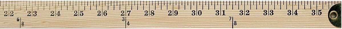 Westcott 10425 Wooden Yardstick with Brass Ends and Hang Holes, Clear Lacquer