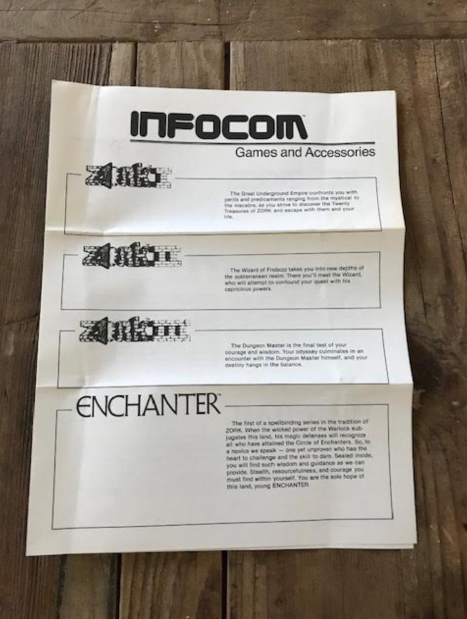 Infocom Games and Accessories - pamphlet - vintage computing