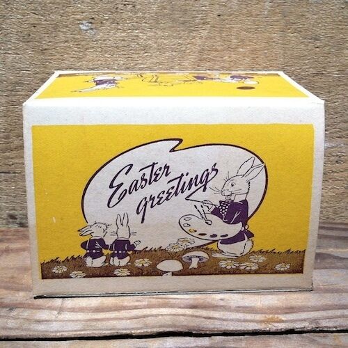 Vintage Original EASTER SEASONAL CANDY BUNNIES RABBIT GIFT Box 1930s NOS Unused