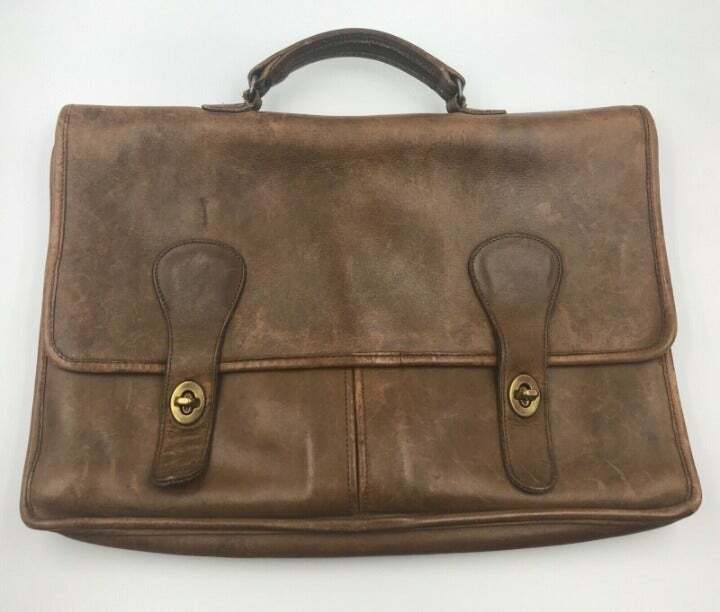 Coach Bag Tote Briefcase Brown Leather Vintage Satchel Men’s Business Bag Tote