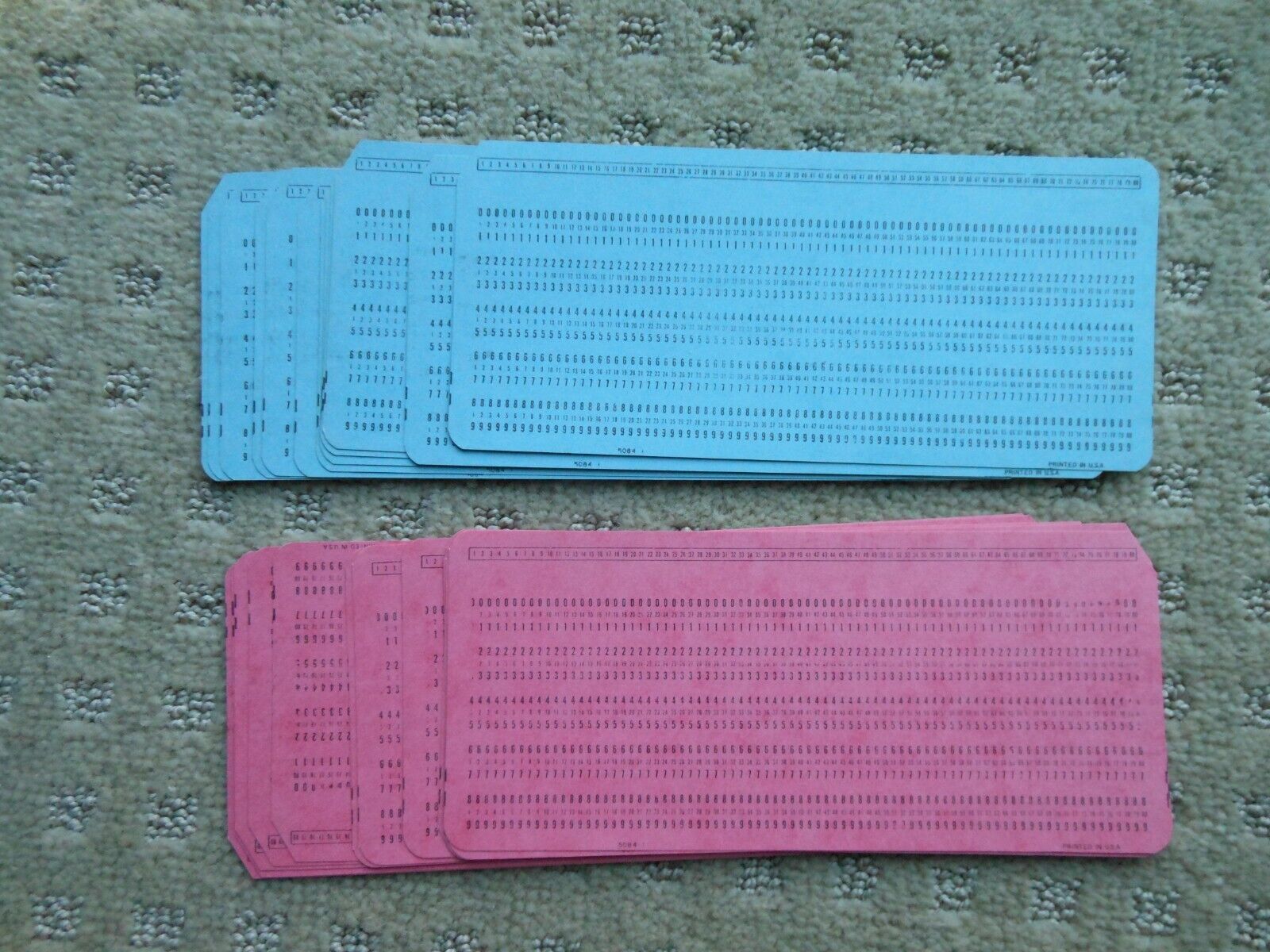 IBM 1960-70s Lot of 100 (50-blue,50--pink) punch cards ...