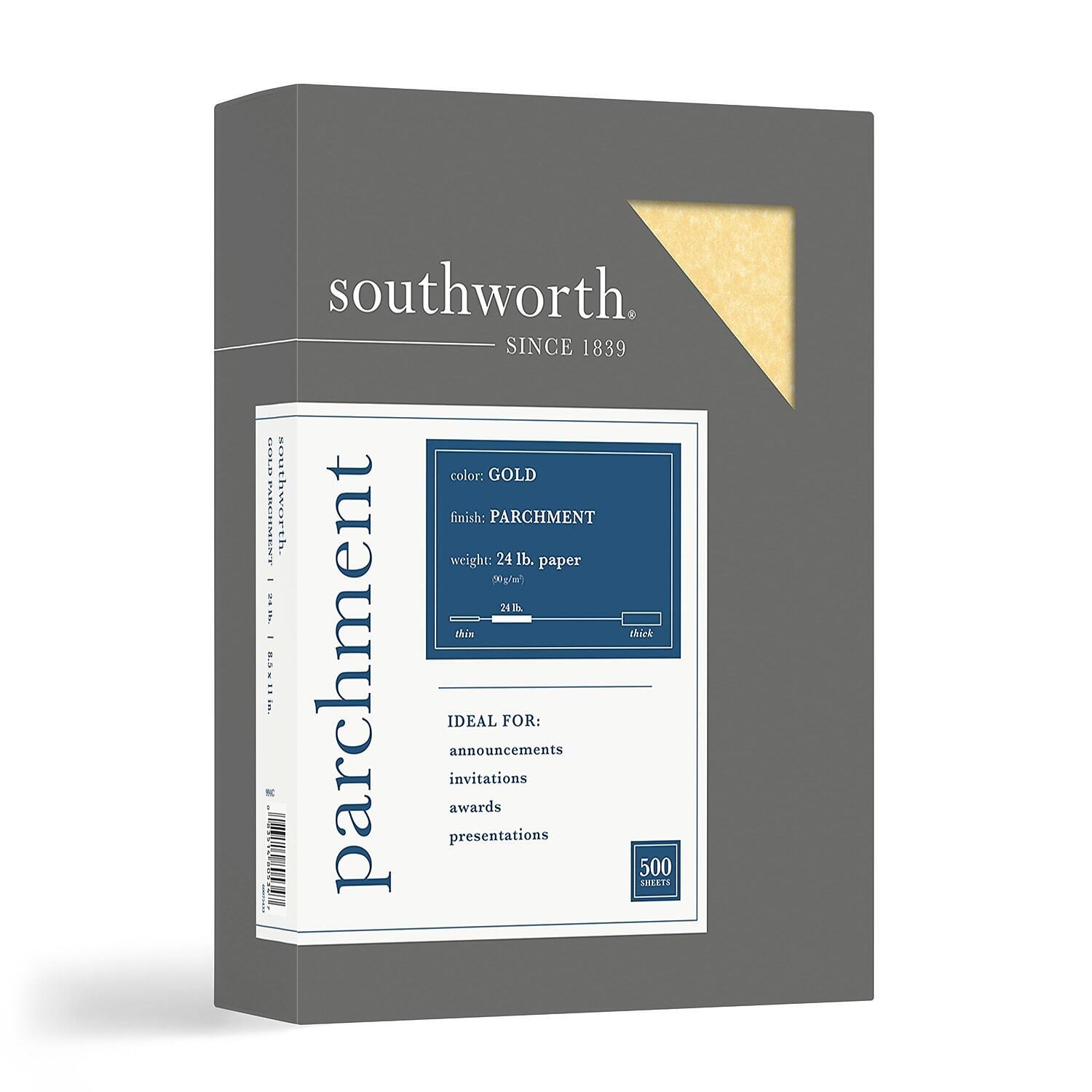 Southworth Parchment Specialty Paper Gold 24 lb. 8 1/2 x 11 500/Box 994C