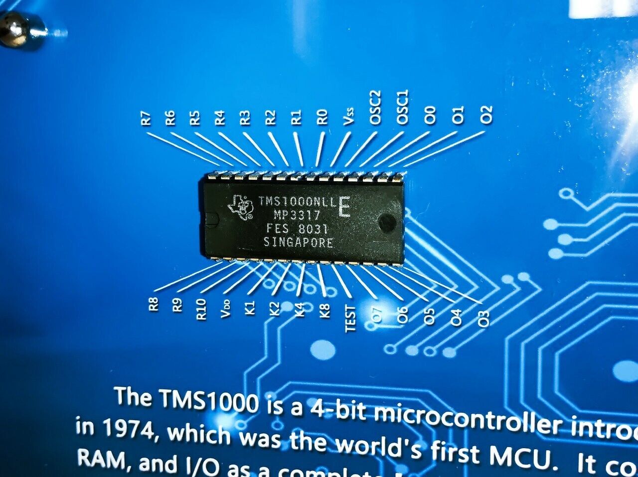 Vintage Rare TI TMS1000NLLE CPU + Decorative Frame