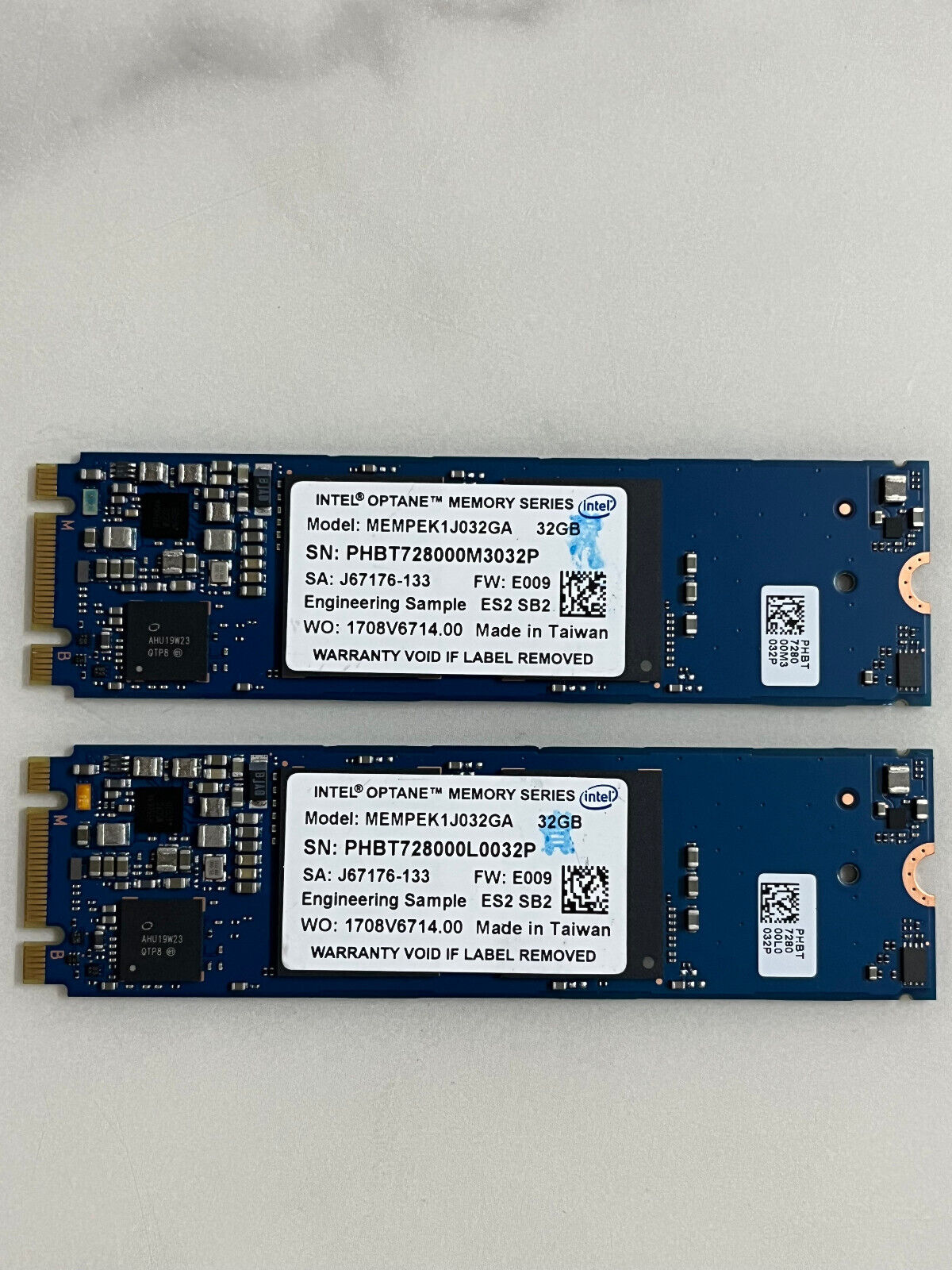 2 pcs Intel Optane Memory SSD M.2 2280 32GB MEMPEK1J032GAL PCIe 3.0 3D Xpoint