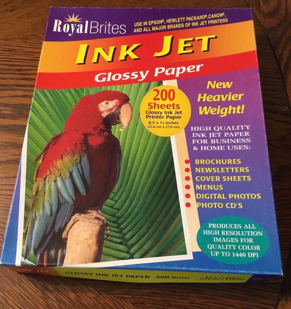 Royal Brites Ink Jet High Gloss Photo Paper 8.5x11 Glossy Picture 200 Sheet Pack