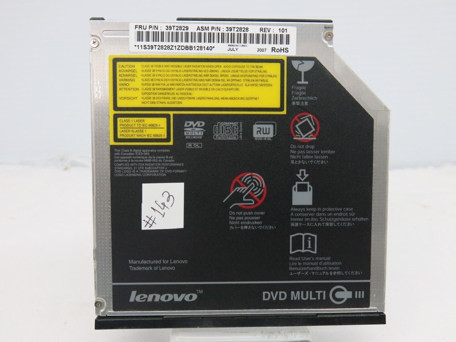 lot of 2 Lenovo ThinkPad DVDRW Drive 39T2829 39T2828 GSA-U10N T60 T61 T61p T60p