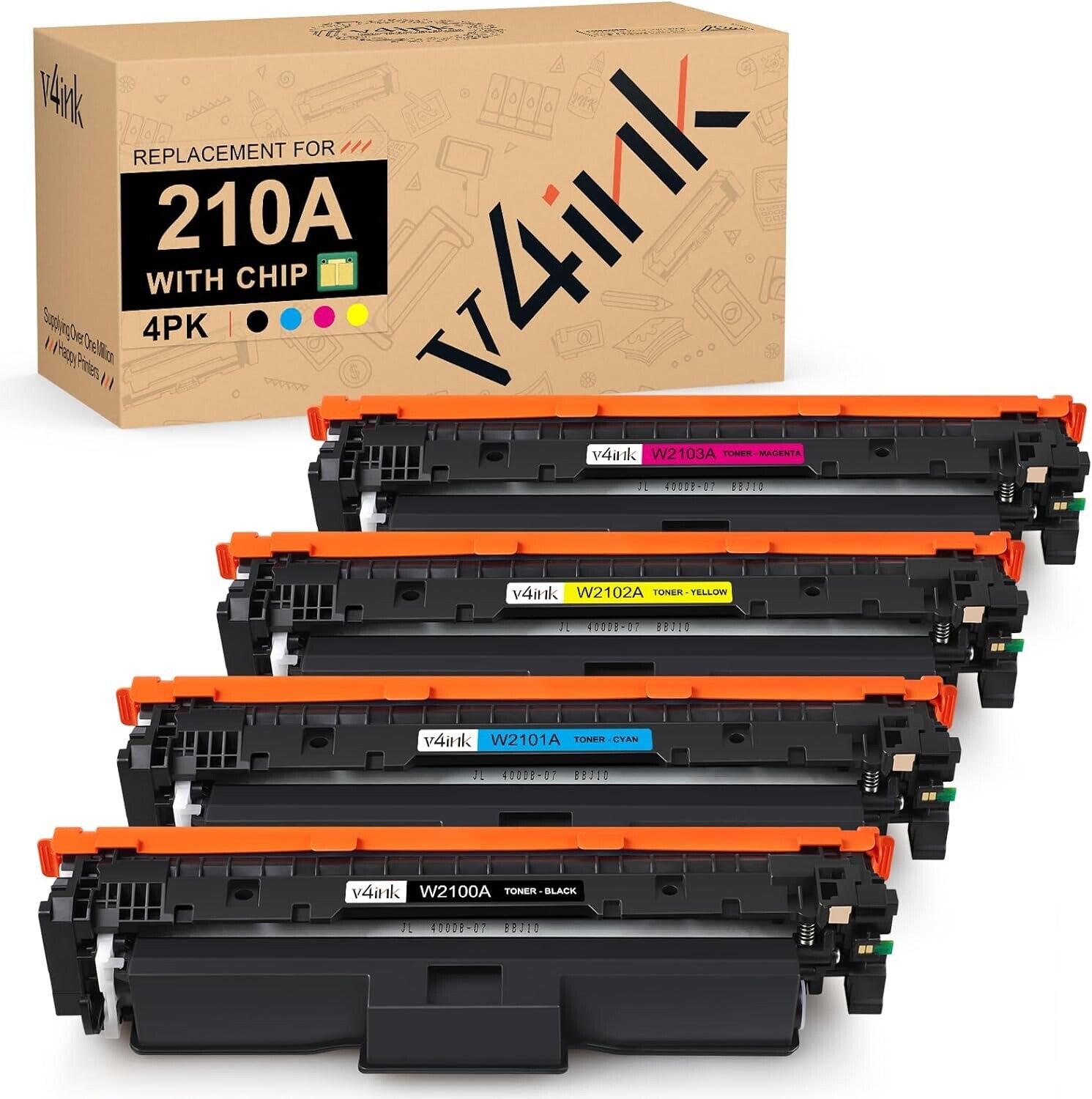 v4ink 210A Compatible Toner 4-Pack w/ Chip - High Yield & Quality - NEW