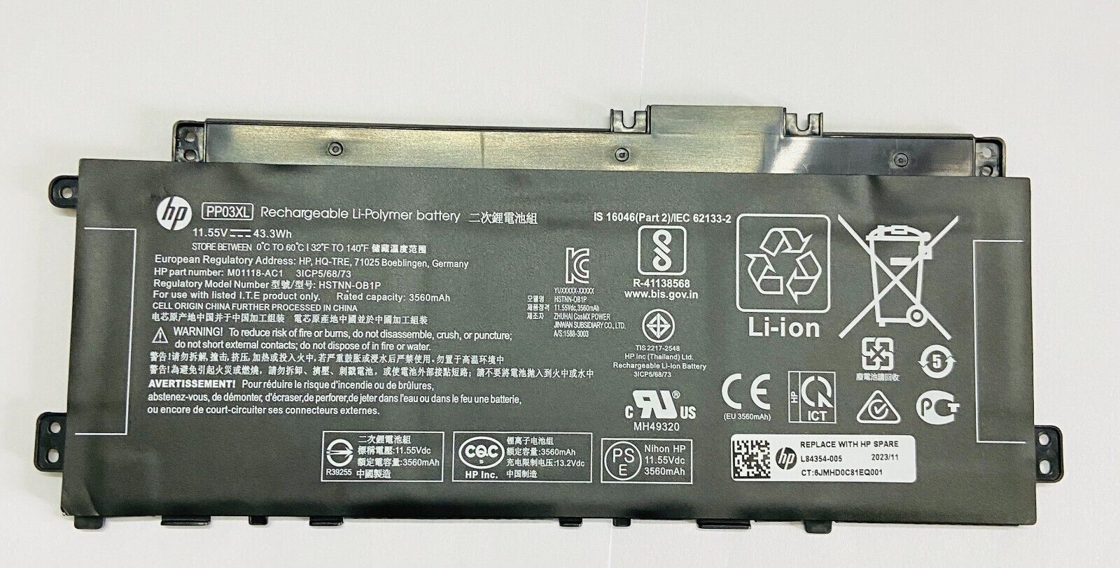Genuine PV03XL PP03XL Battery HP Pavilion 13 14 x360 Series Notebook HSTNN-DB9X