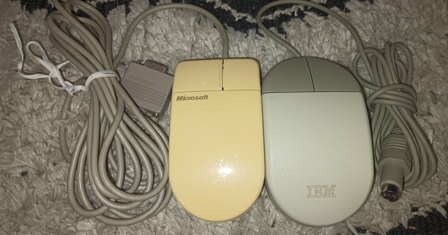 Vintage Microsoft Serial PS/2 Compatible Mouse C3K5K5COMB 2 Ibm 96f9275 Lot