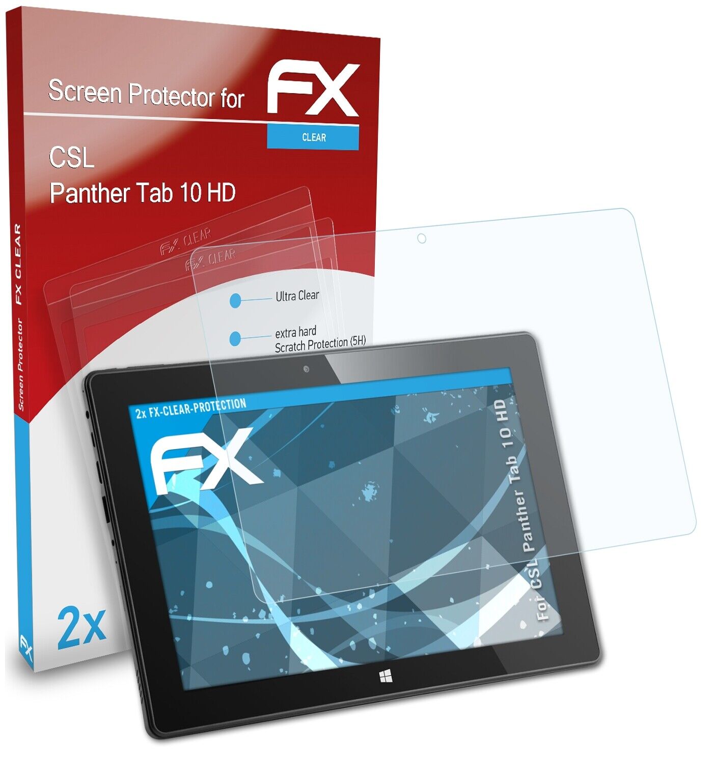 atFoliX 2x Screen Protector for CSL Panther Tab 10 HD clear