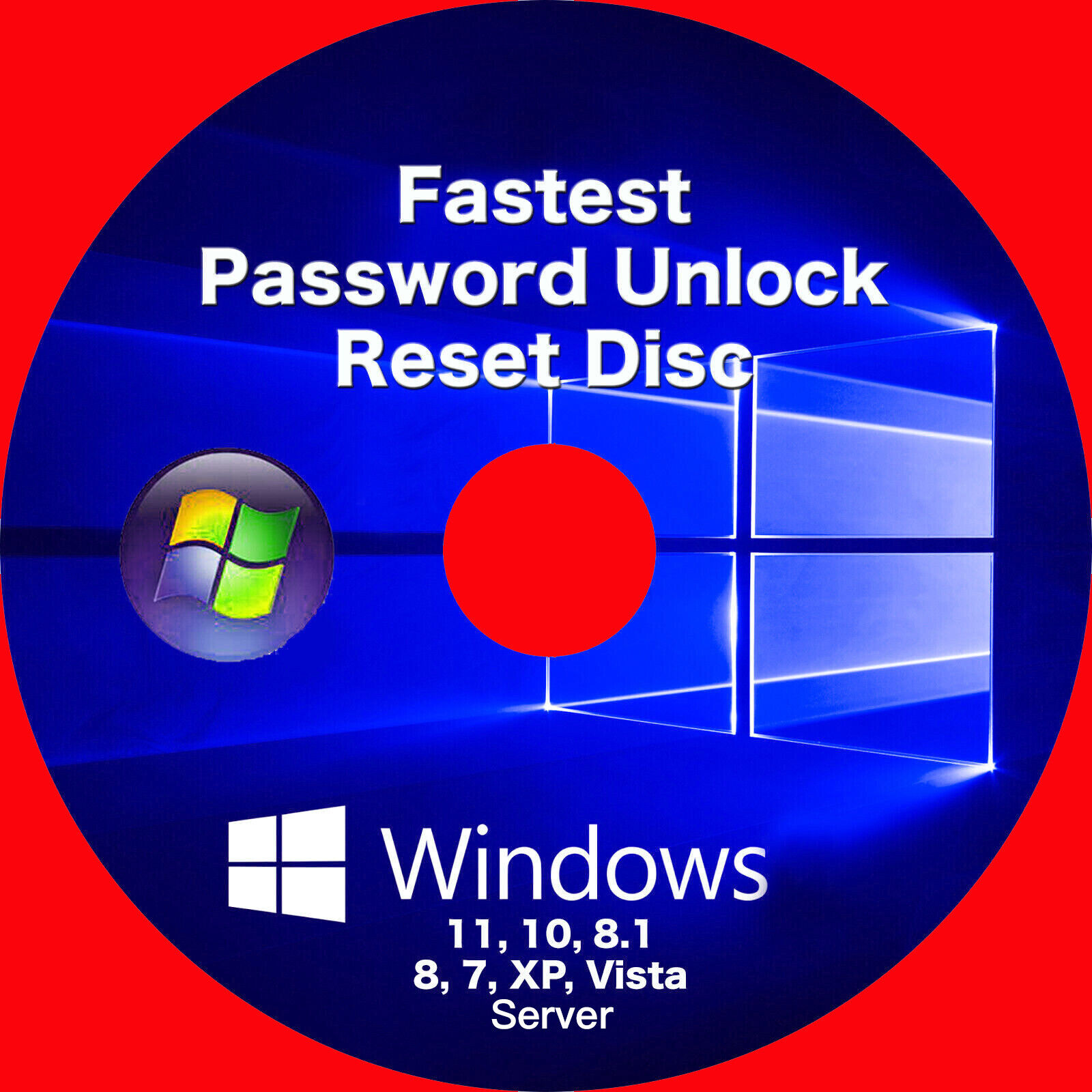 Windows Password Reset Disk for Windows 11, 10, 8.5, 8, 7, Vista, Server, XP