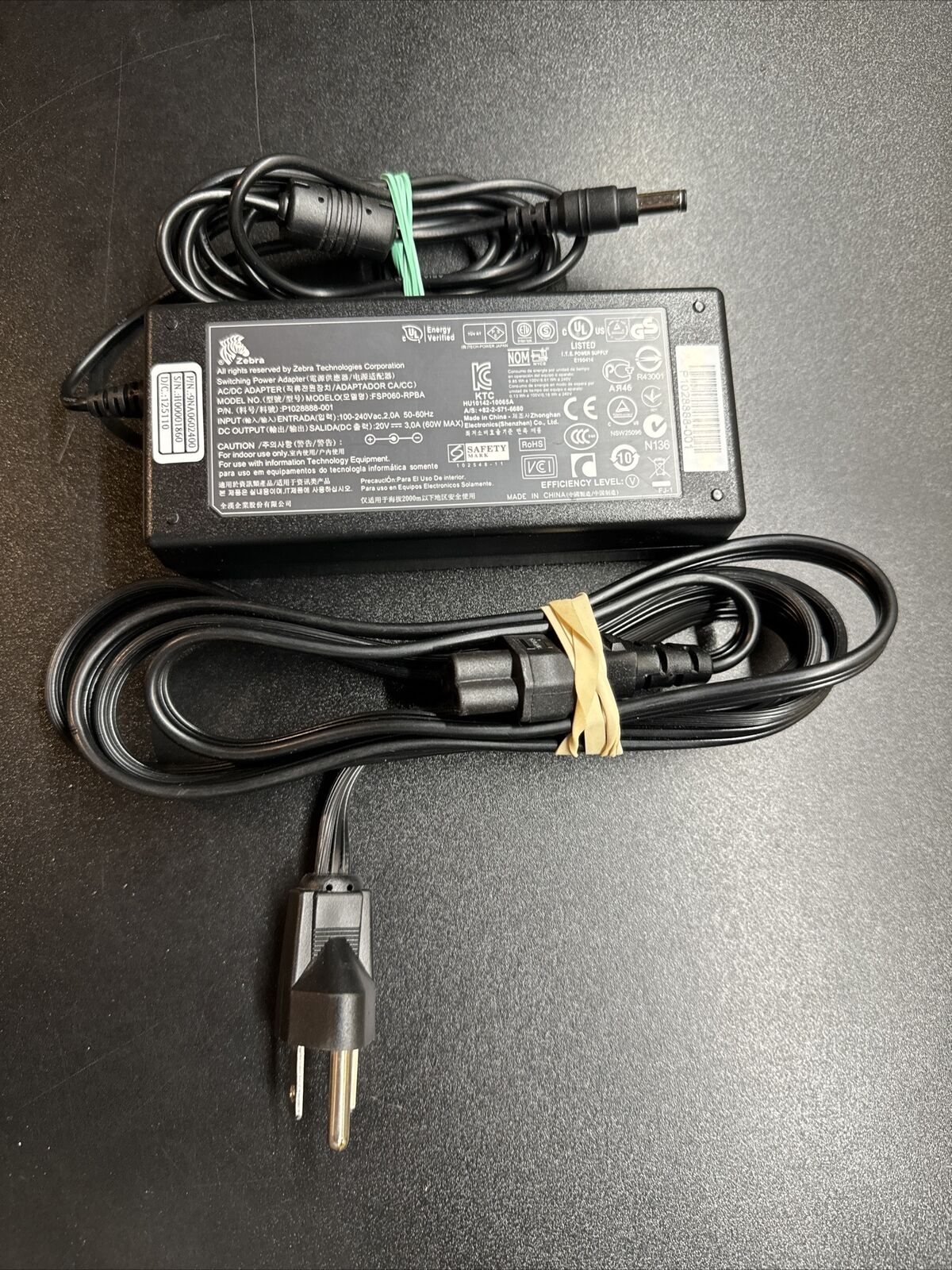 Genuine Zebra 60W 20V 3.0A AC Power Adapter Charger FSP060-RPBA P1028888-001