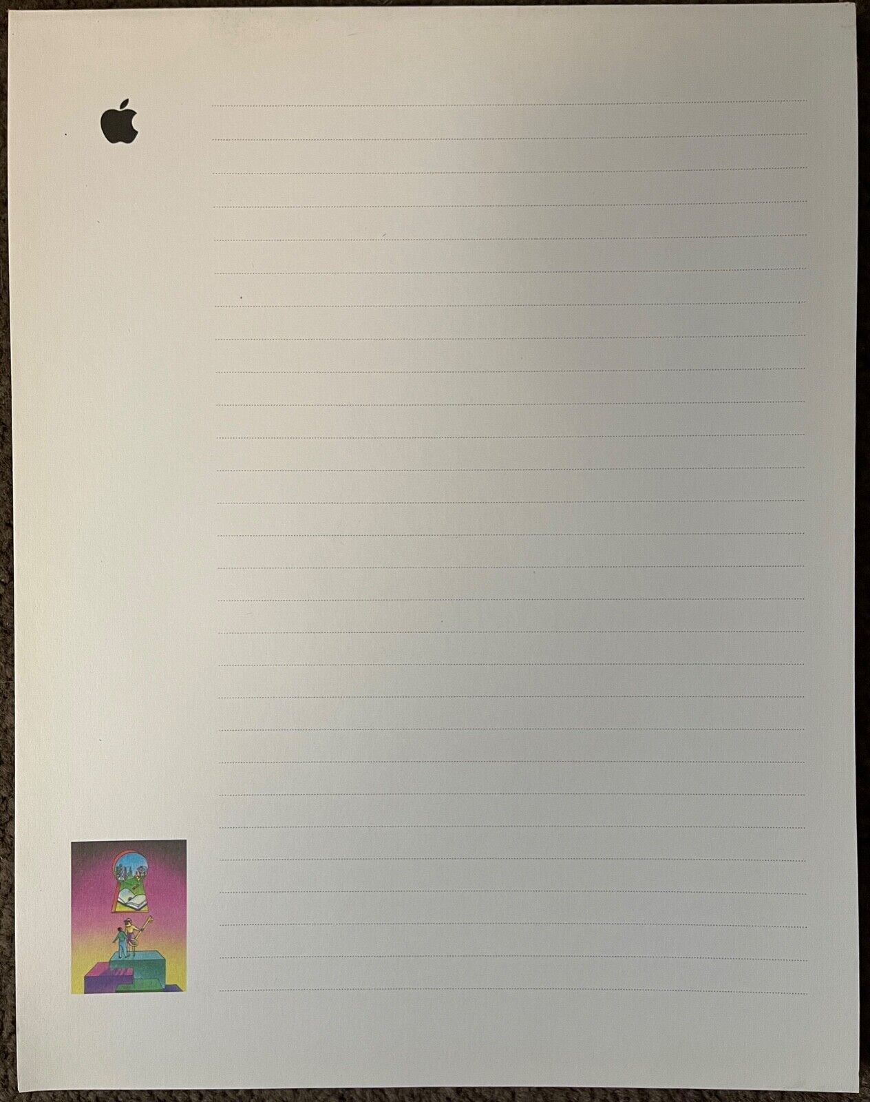 VINTAGE APPLE EDUCATION Notepad w/ Lined Paper with Apple logo RARE (50 sheets)