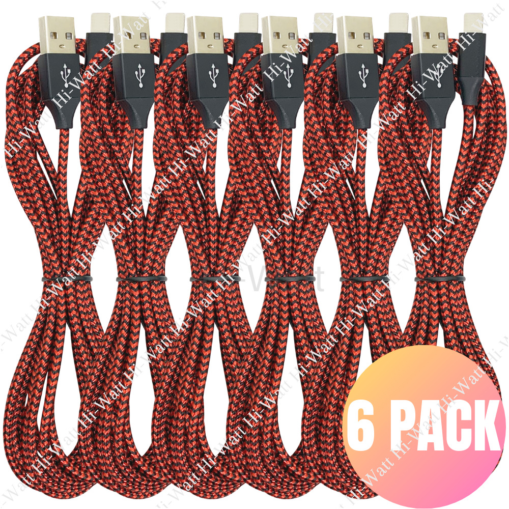 Bulk Lot Braided Charger Cable For Apple iPhone 13 XS 11 XR 8 Charging Cord 10ft
