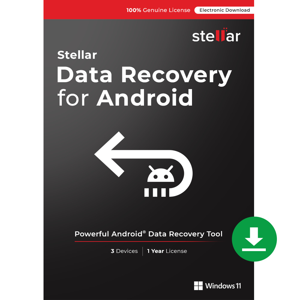 Stellar Data Recovery Android for Windows | 1 PC 1 Year | Email Delivery