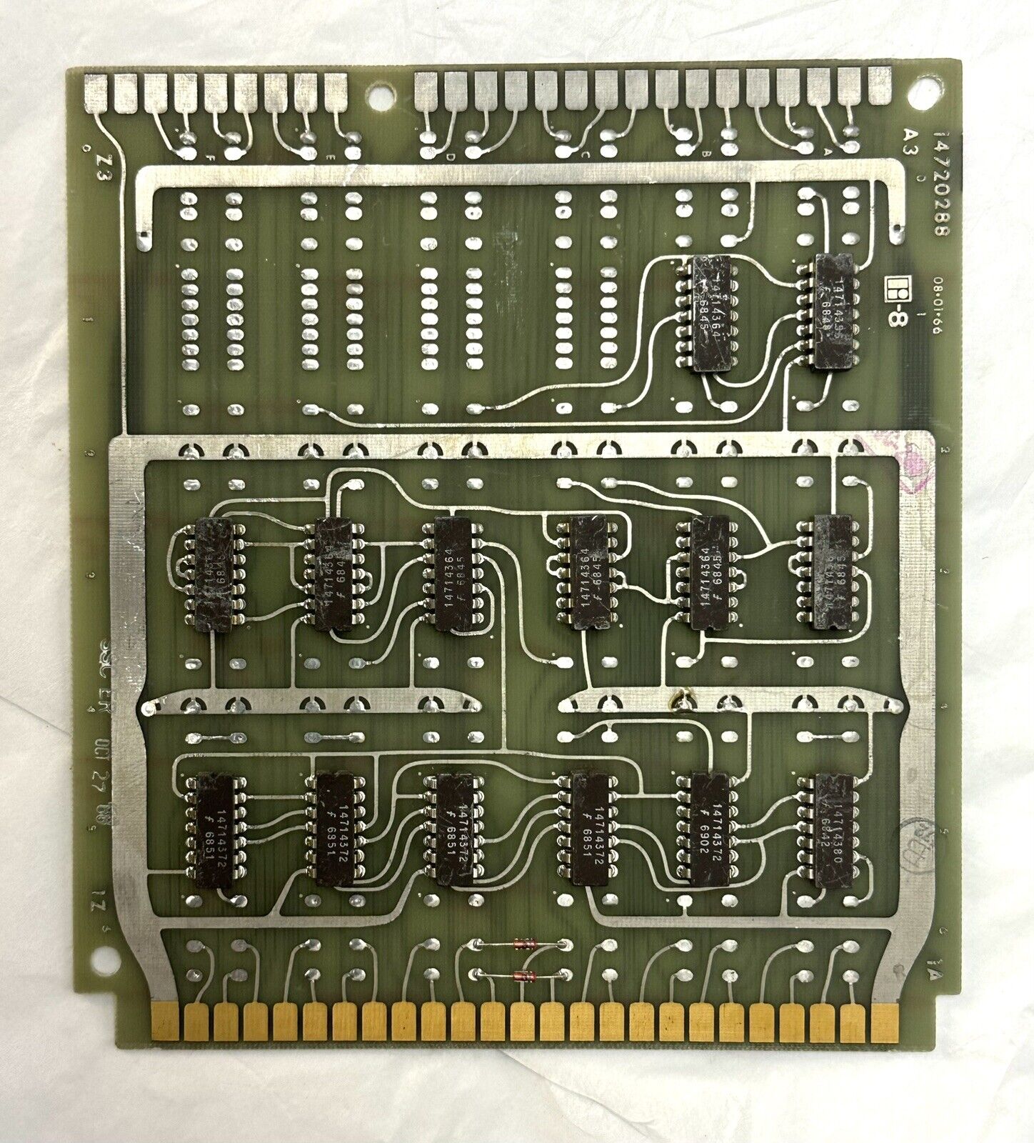 Vintage 1966 Burroughs Computer Card Circuit Board 6” x 6.5” 14720288 ￼