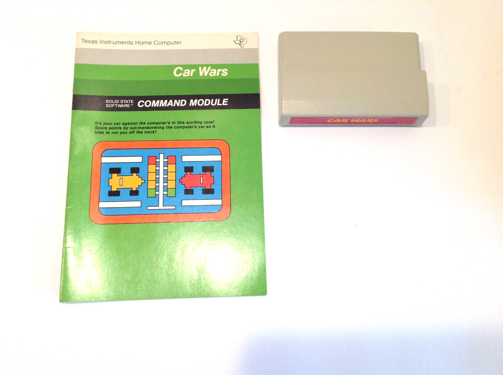 Vintage 1982 TI Texas Instruments CAR WARS Cartridge & Manual-Untested