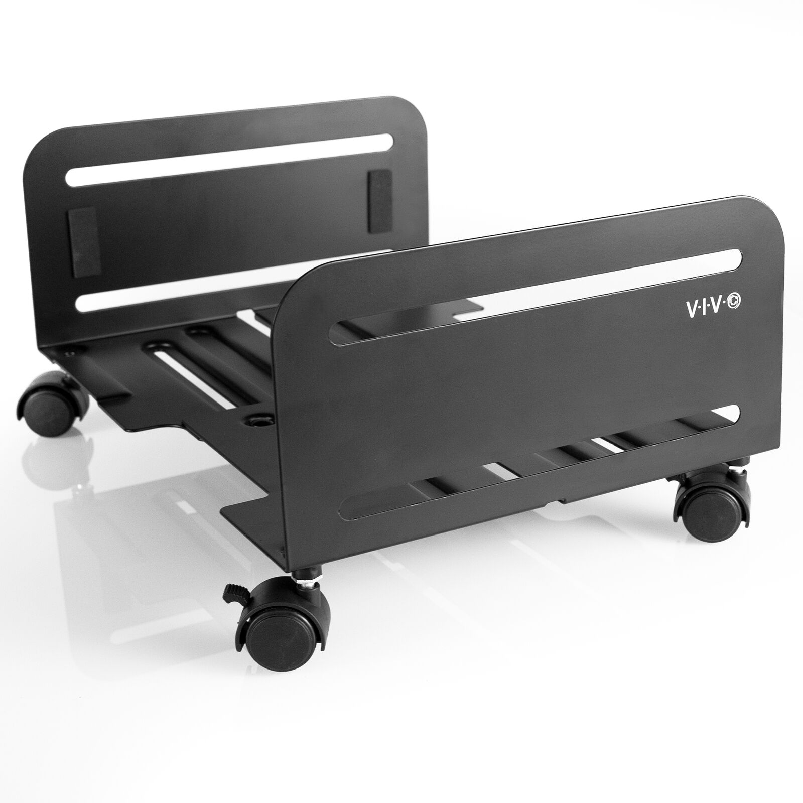 VIVO Black Computer Large Desktop ATX Case, CPU Rolling Stand, Adjustable Cart