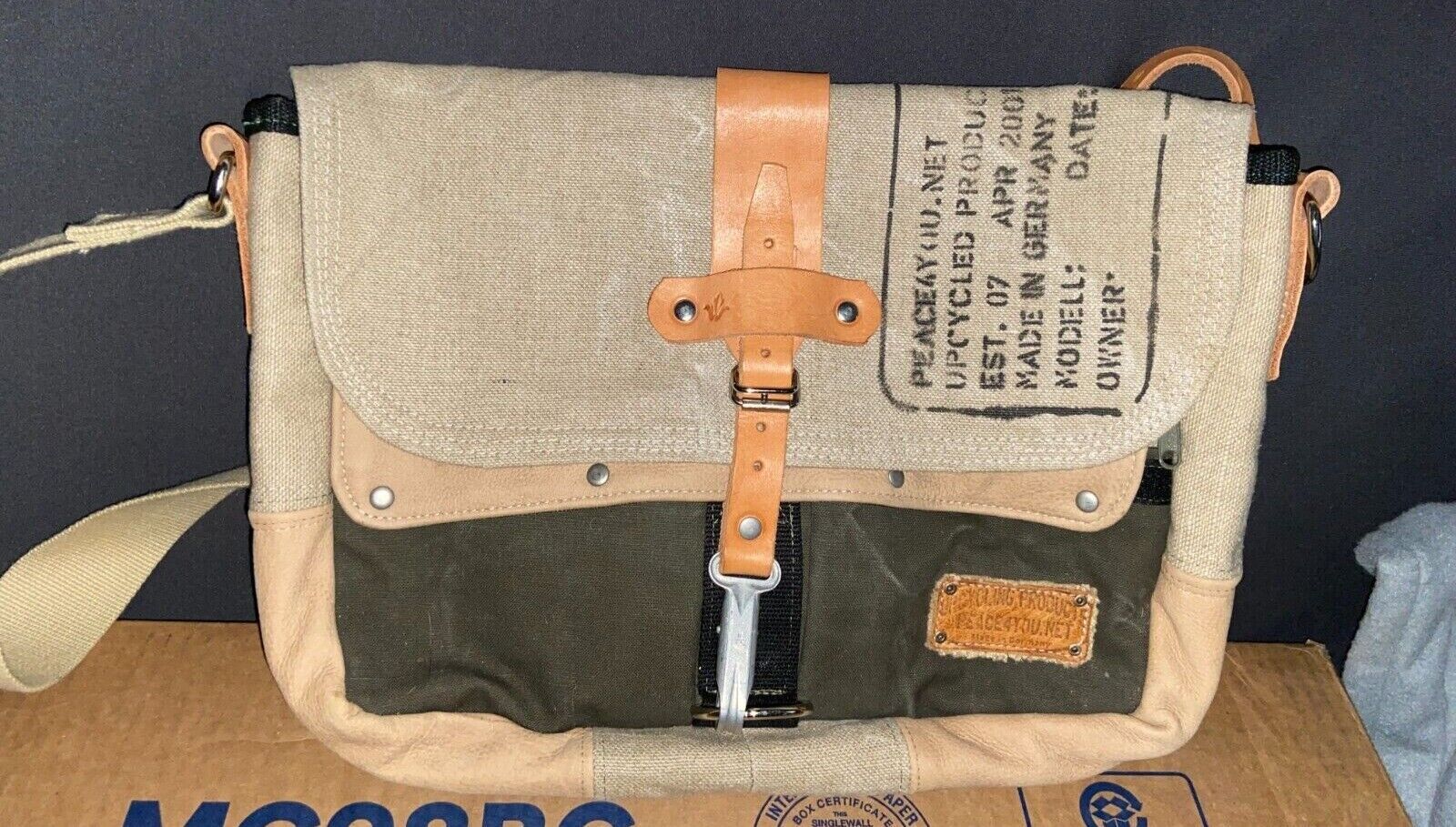 Canvas 13” Laptop Messenger Bag made from Vintage Material