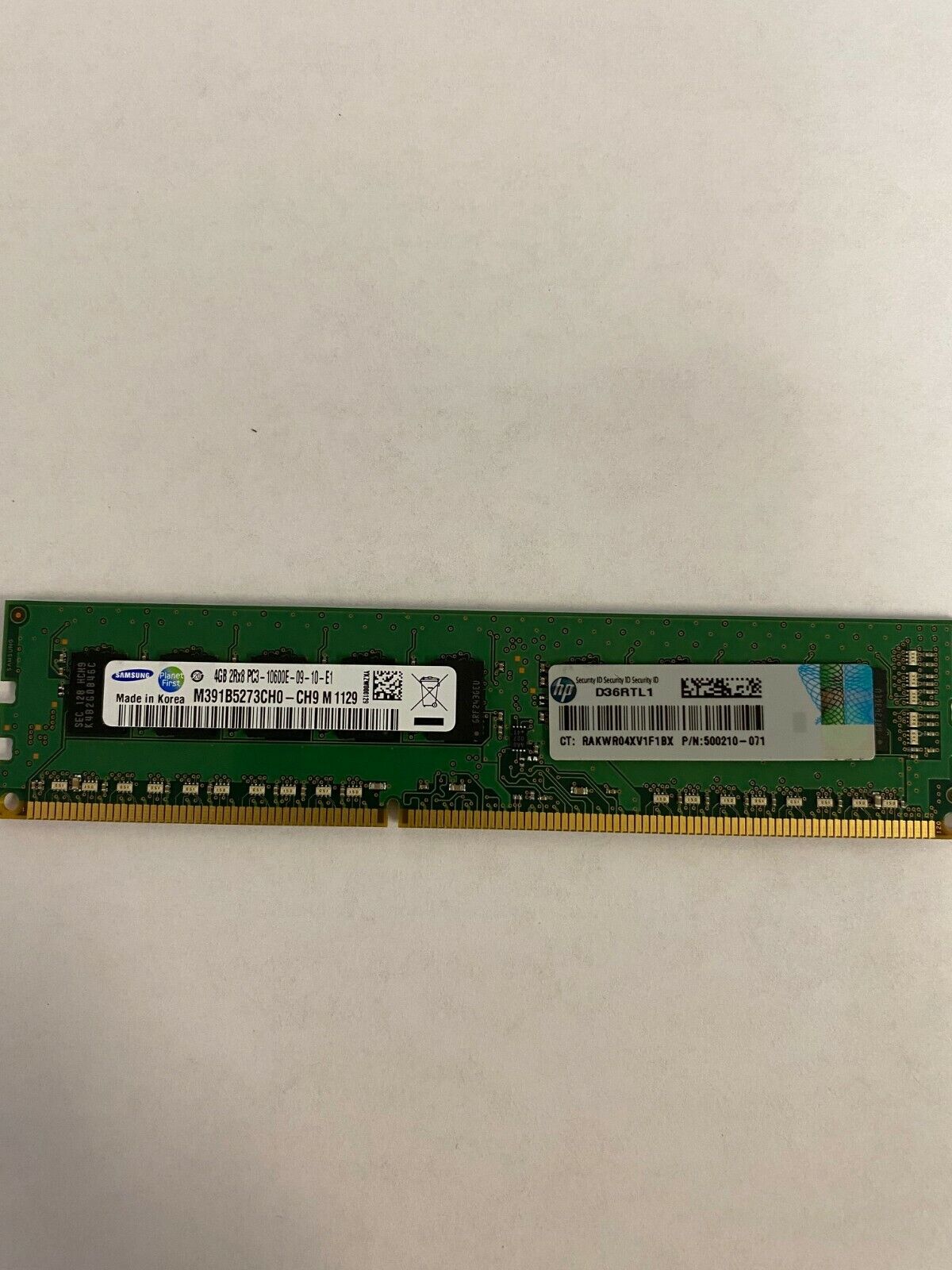 HP 4 GB DIMM 1333 MHz PC3-10600 DDR3 SDRAM Memory (500210-071)