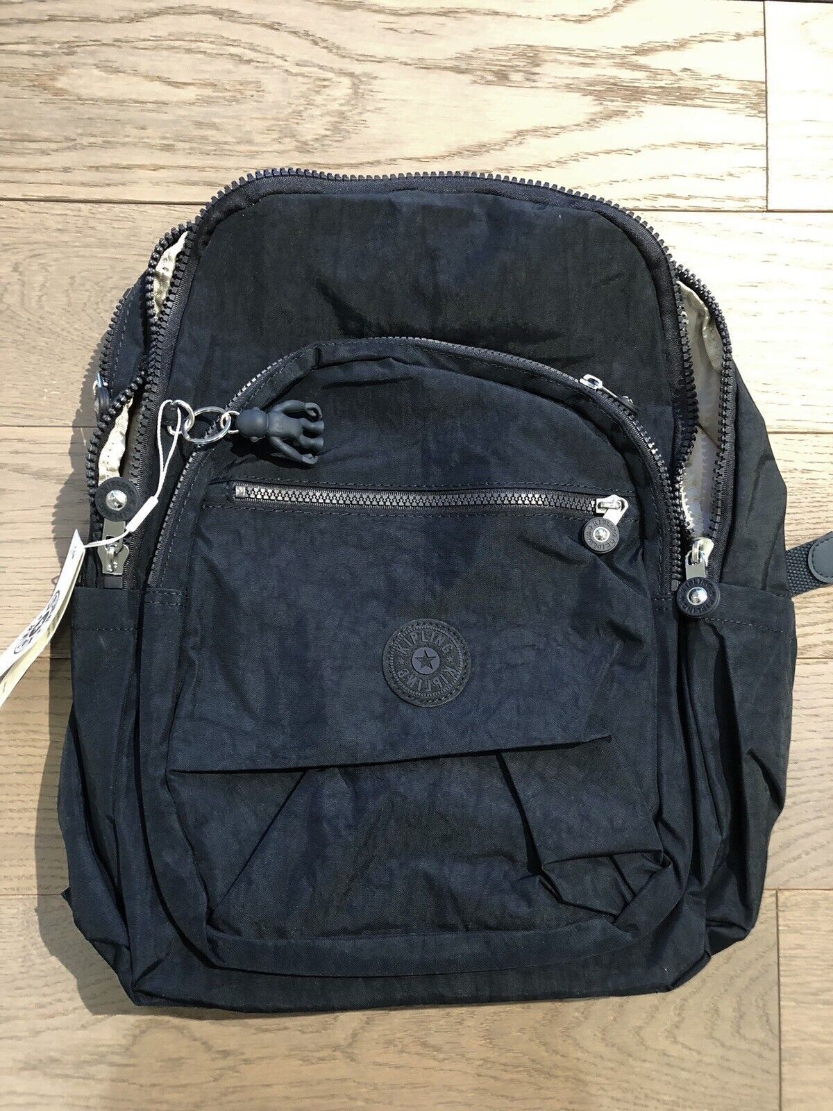vintage brand new 45cm large backpack Kipling Seoul open-side pockets snowflake