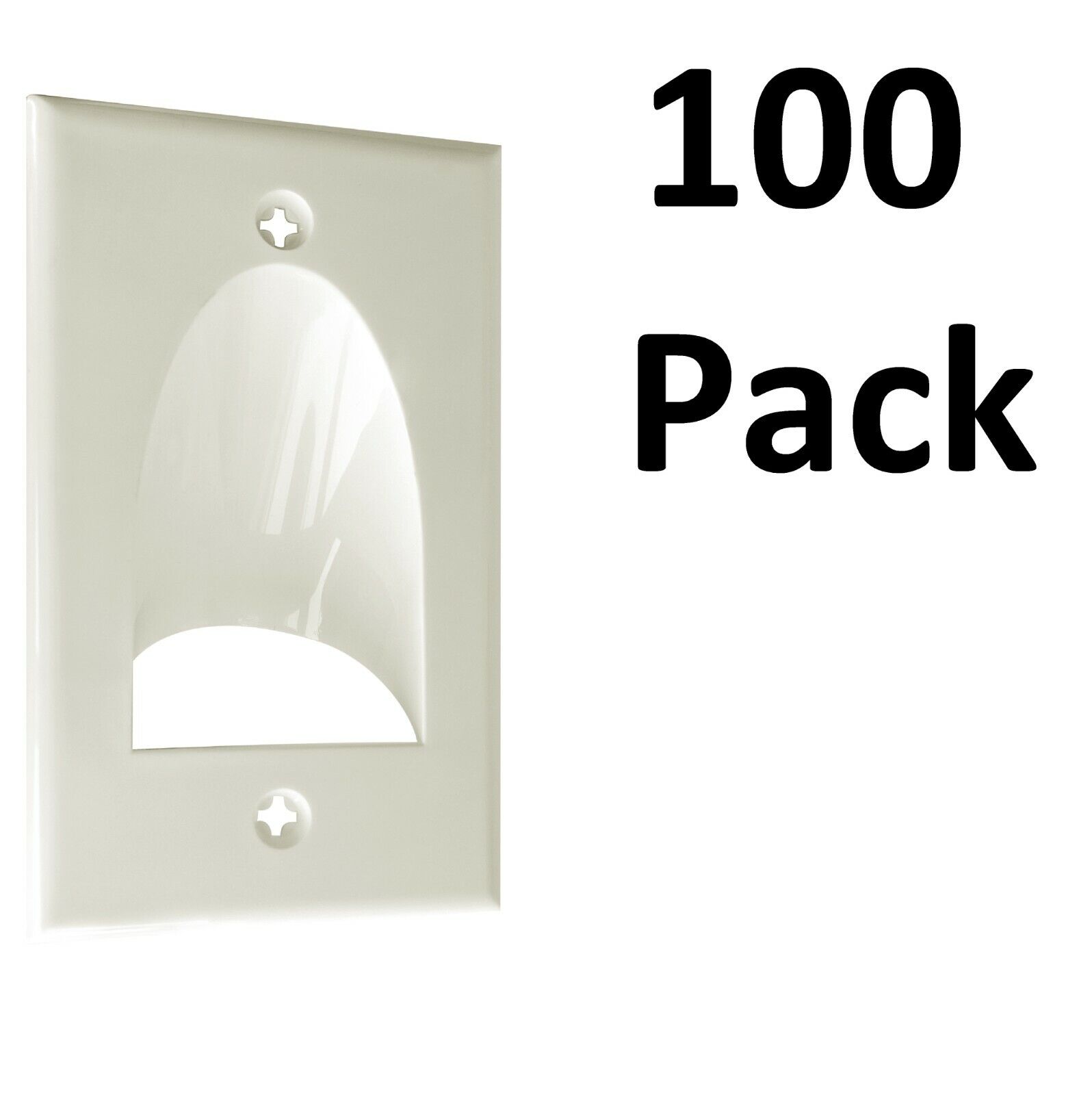 1-Gang Recessed Wall Plate Low Voltage Cable Pass Through-White Lot of 100 Pcs