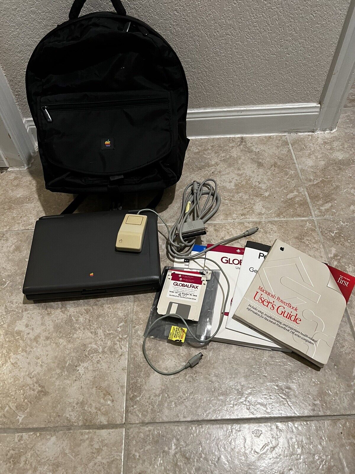 RARE VINTAGE APPLE Macintosh Powerbook 190 CS Laptop W/ Power Cords & Mouse