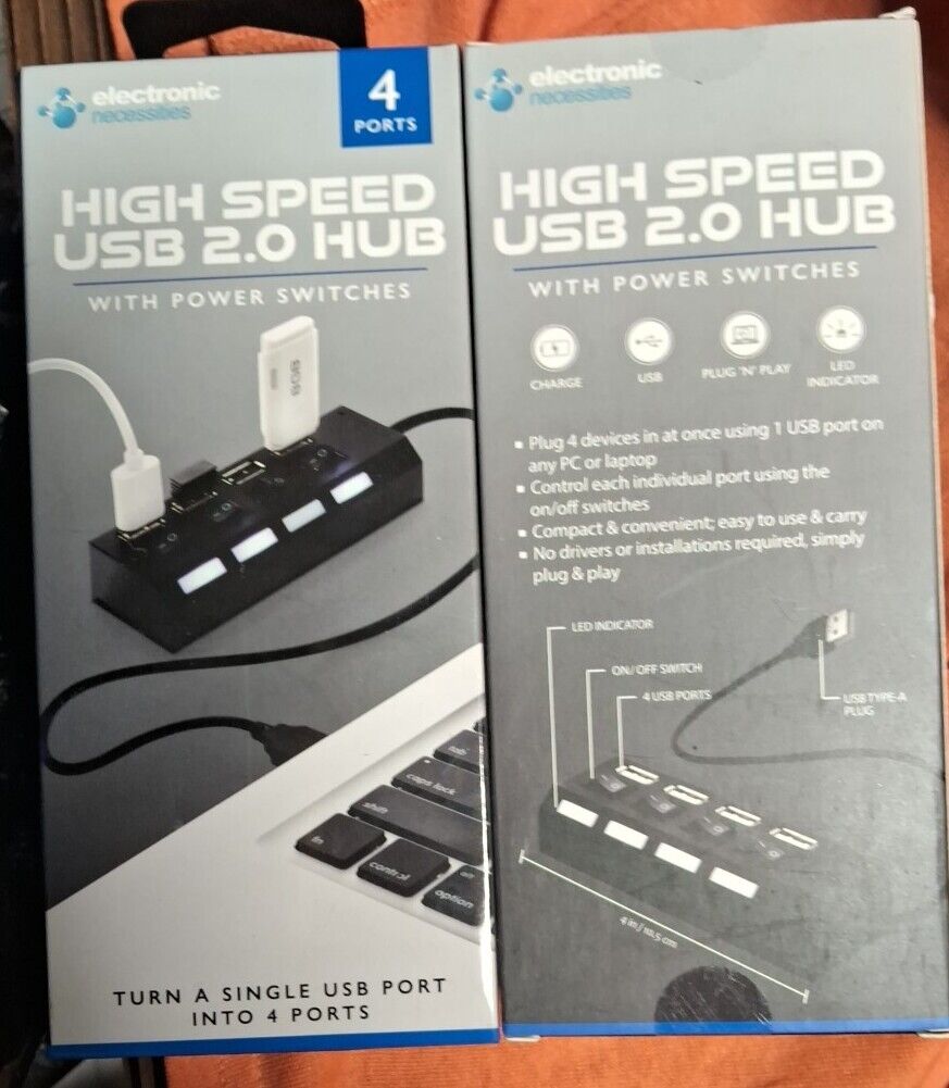 2 x High Speed USB 2.0 Hub with Power Switches