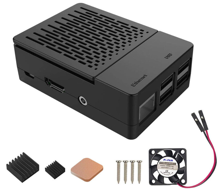 Raspberry Pi 2 B, 3 B+ Case  Raspberry Pi Fan ABS Case with Cooling Fan