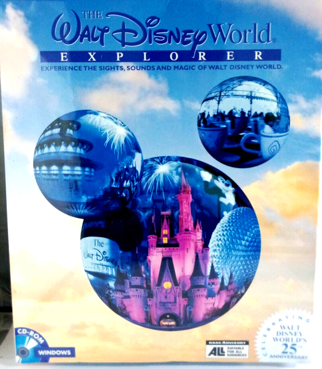 Walt Disney World Explorer Interactive CD ROM Windows Vintage 90s Amusement Park