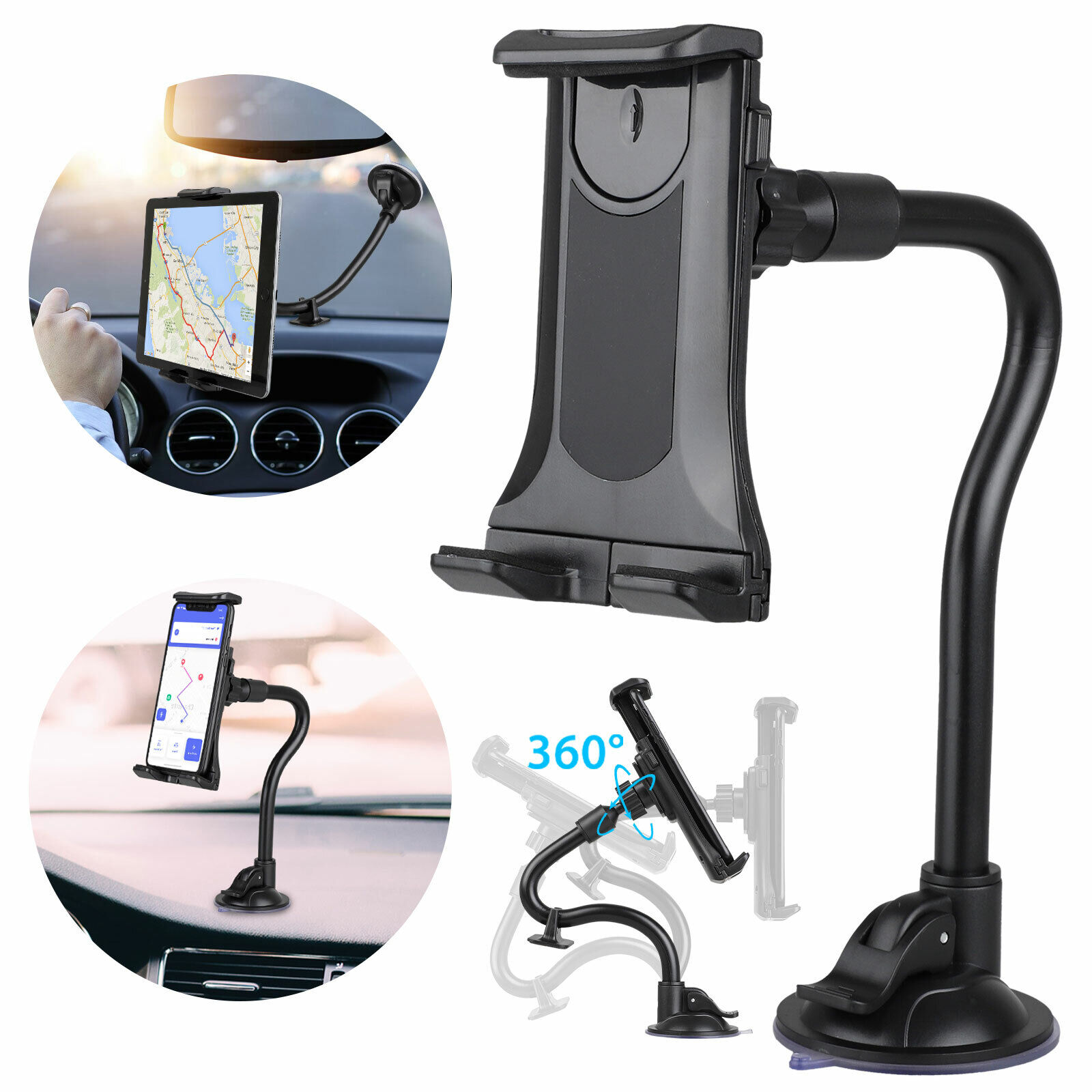 360° Car Windshield Dashboard suction Mount Holder Stand For Phone Tablet PC GPS