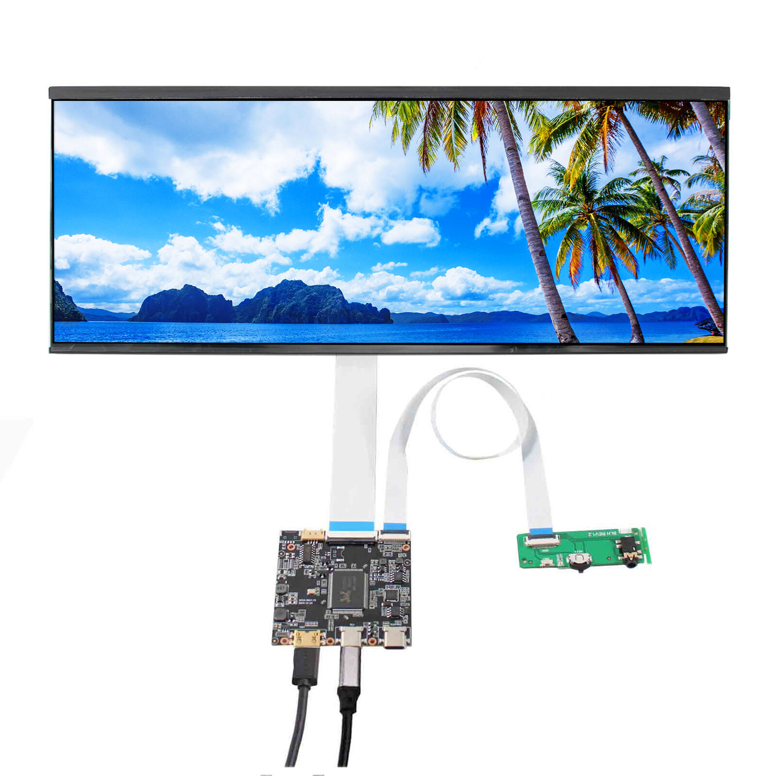 HDMI USB-C Type C LCD Controller Board With 12.3 inch 2400X900 2K IPS LCD Screen