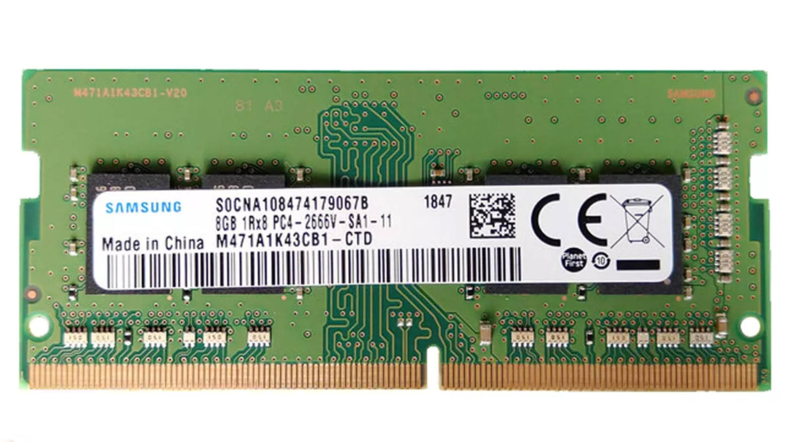 8GB RAM Samsung Memory Stick for Laptops - DDR4 SDRAM 260-Pin 2666MHz PC4-21300
