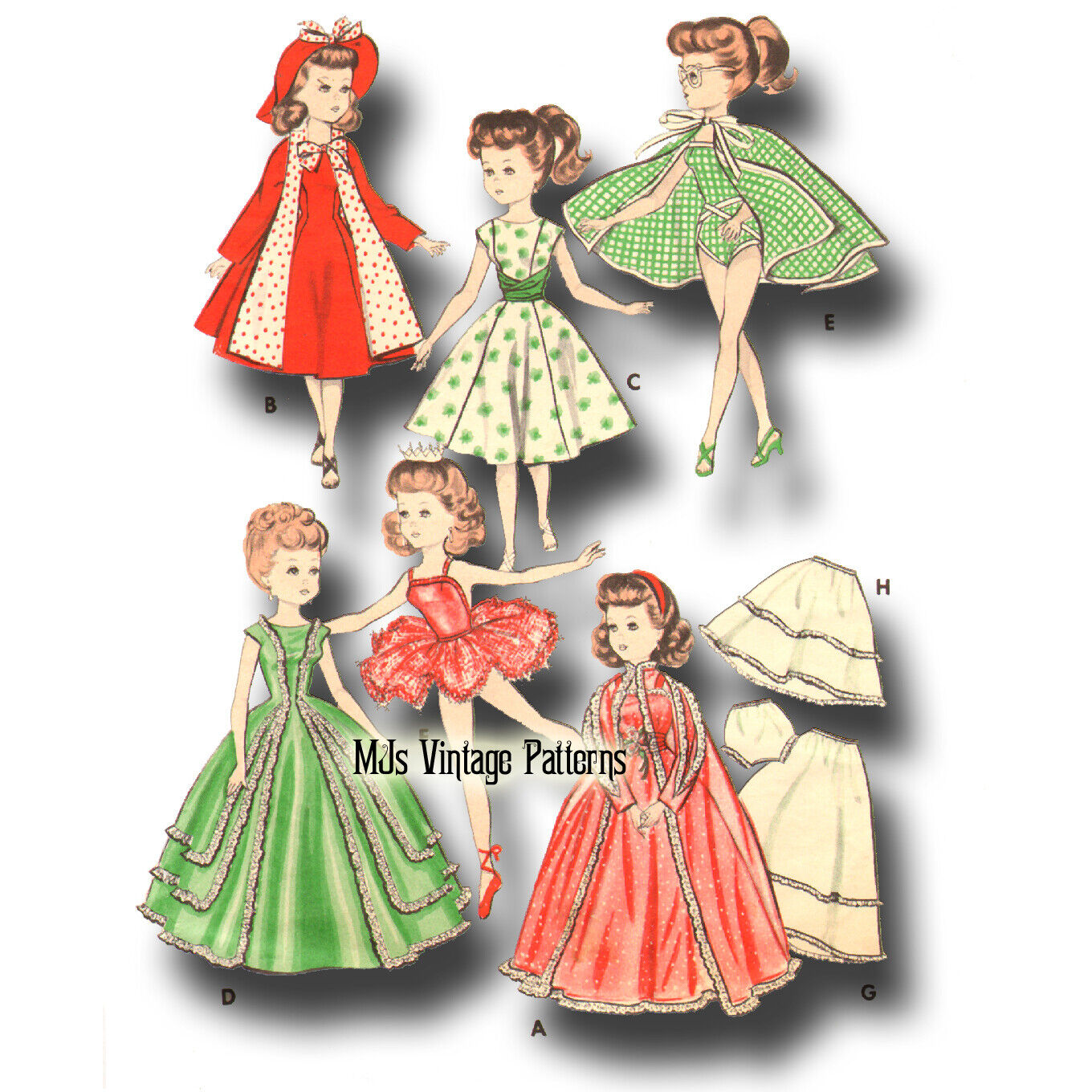 Vtg Doll Clothes Pattern Ballerina Dress 18