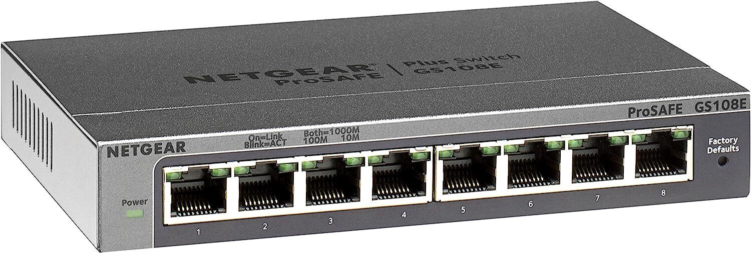 Brand New NETGEAR 8-Port Gigabit Ethernet Plus Switch (GS108Ev3)