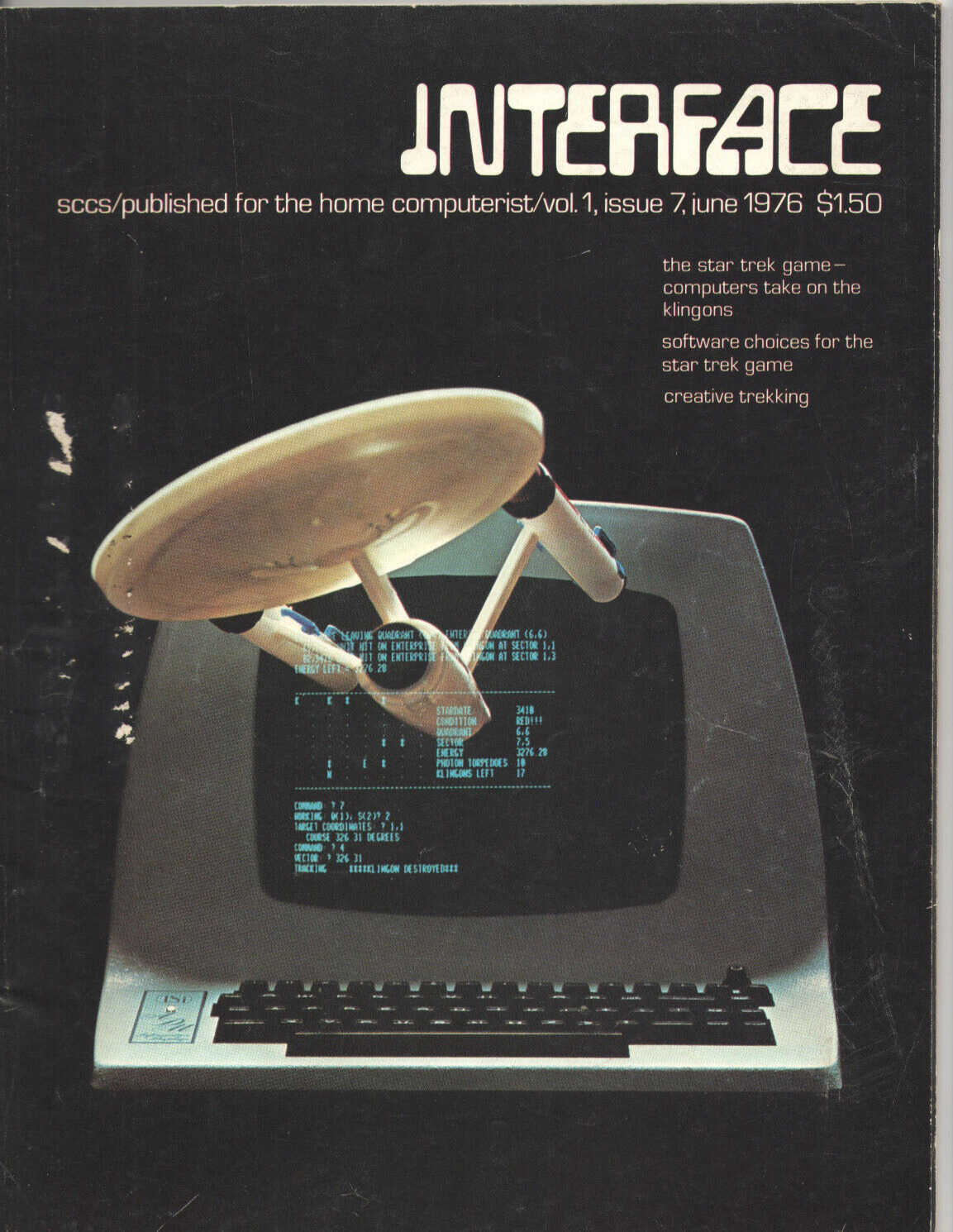 VTG JUNE 1976 SCCS INTERFACE MAGAZINE STAR TREK COVER & SOFTWARE COMPUTER ADS