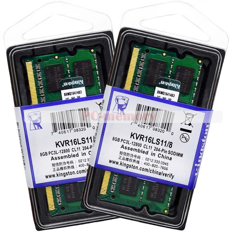 Kingston 16GB 2x8 GB DDR3L 1600 MHz 2RX8 1.35V PC3L-12800S SO-DIMM Laptop Memory