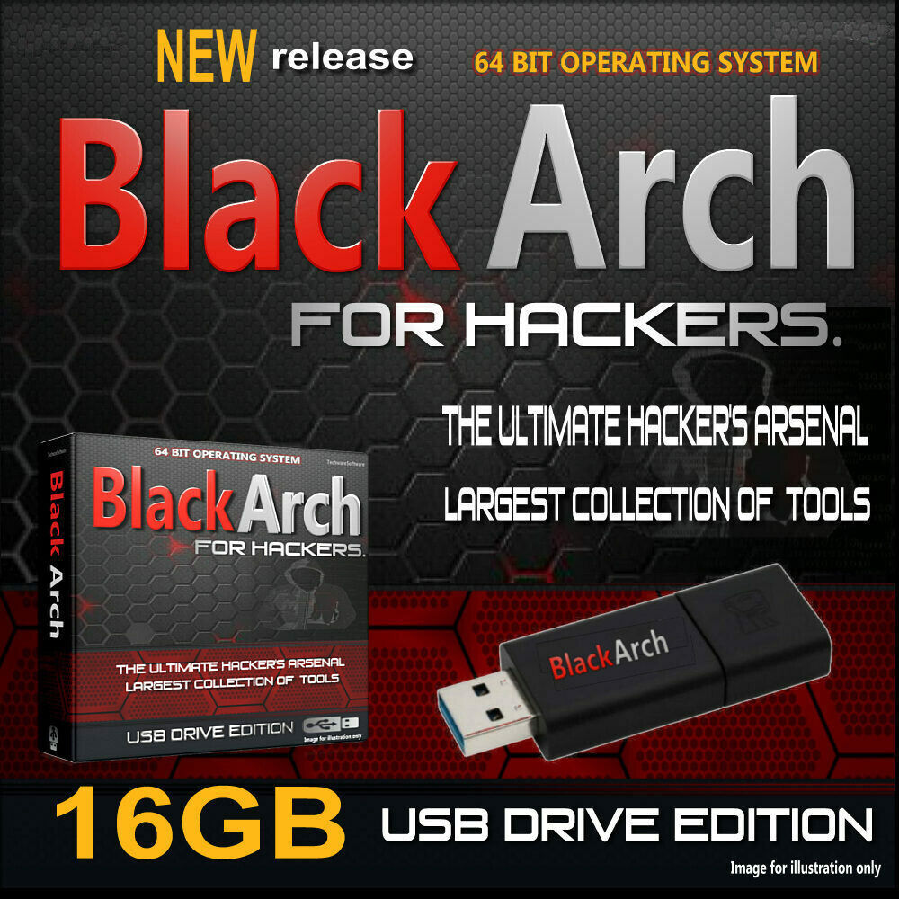 BLACKARCH LIVE USB - PRO HACKING OPERATING SYSTEM  2500+ TOOLS HACK ANY PC FIX_•