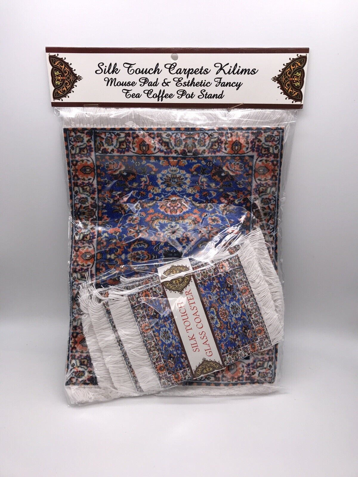 Silk Touch Carpets Kilims Mouse Pad & Tea Coffee Pot Stand Perfect Gift Set