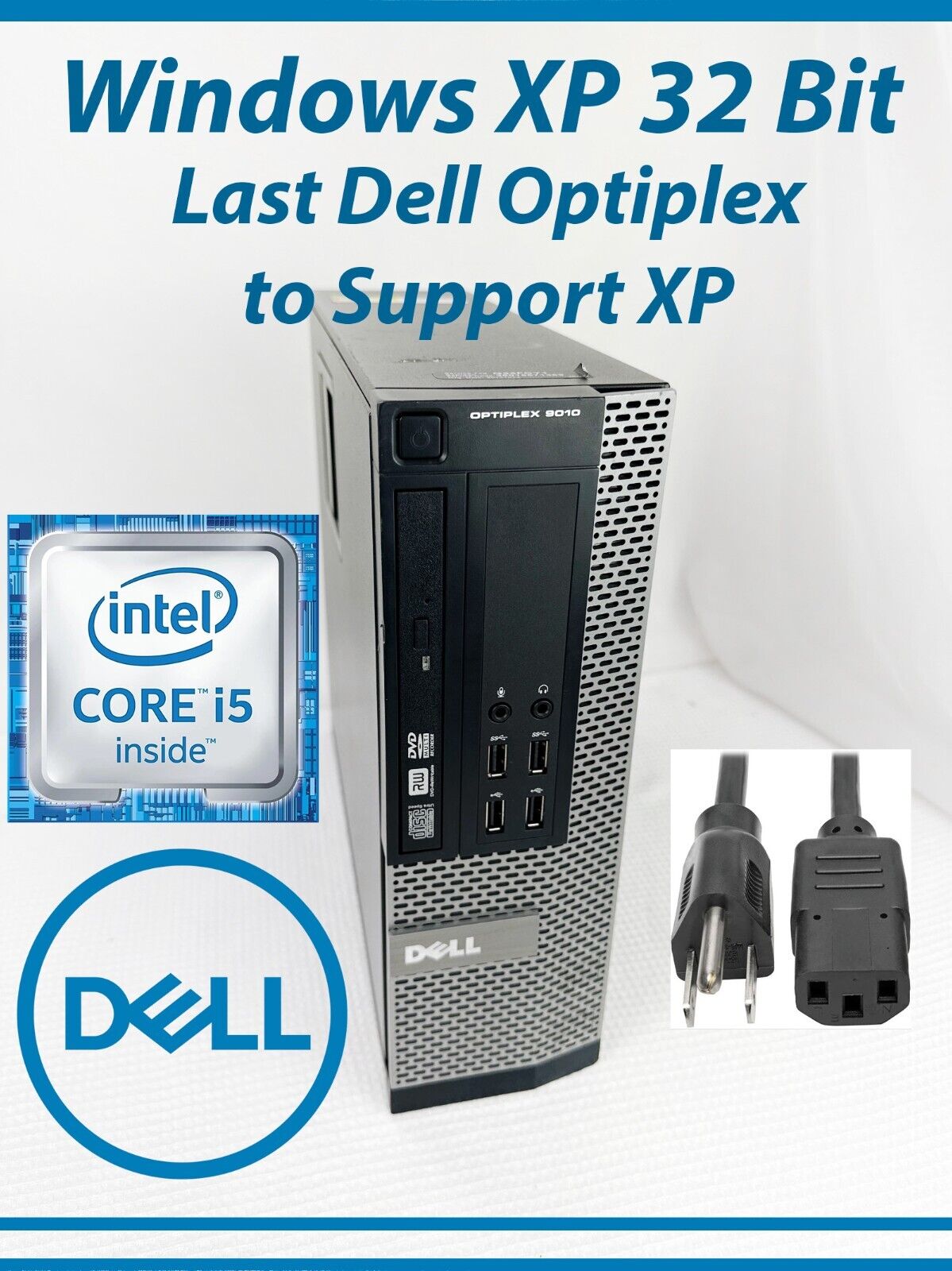 Dell OptiPlex 9010 SFF Intel i5 @ 3.20GHz 4GB Ram, 240GB SSD, Windows XP 32 Bit