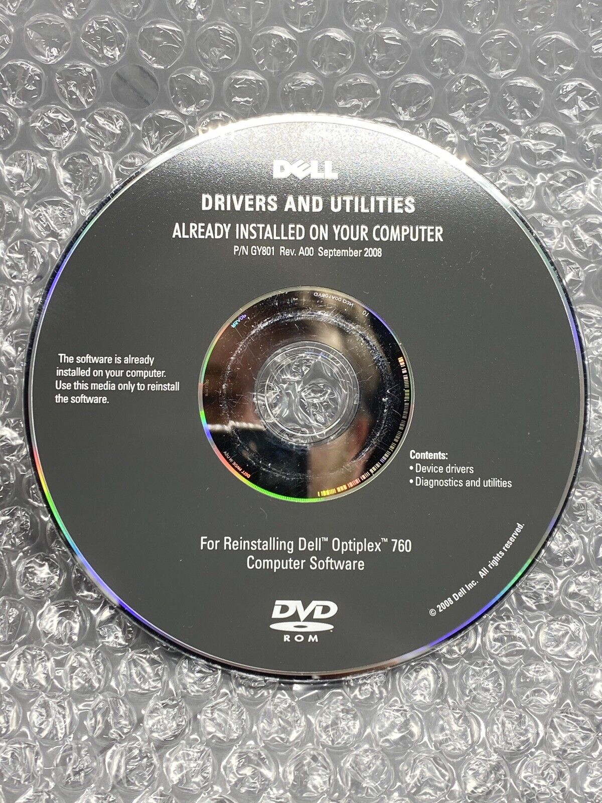 Dell Drivers And Utilities CD for Dell Optiplex 760