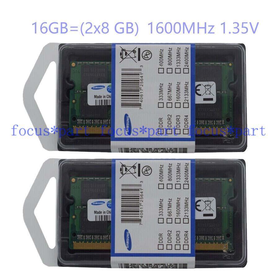 Samsung (2x8GB) 16/32G DDR3L 1600MHz 2RX8 PC3L-12800S SODIMM Laptop Memory 1.35V