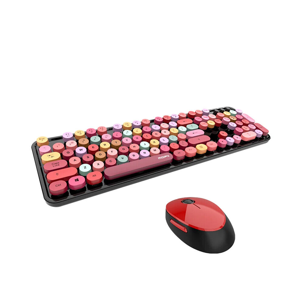 Mofii Sweet Keyboard Mouse Combo Mixed Color 2.4G Wireless Keyboard Mouse Set