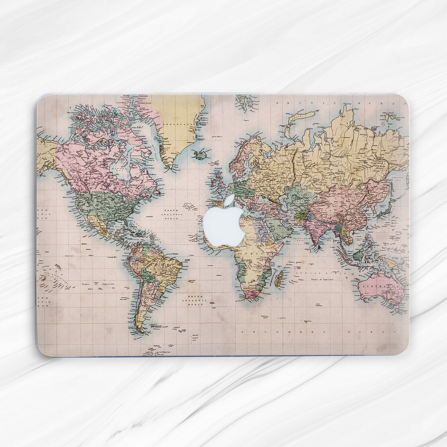 World Map Retro Atlas Hard Case Cover Shell For Macbook Air 11 13 Pro 13 15 16