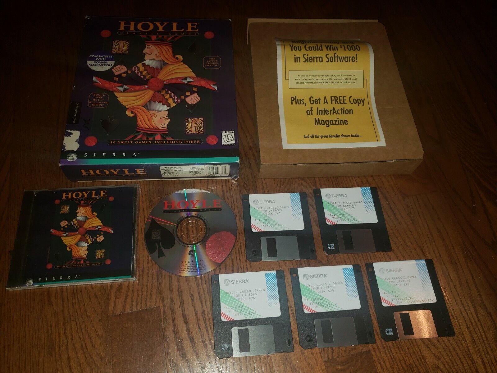 Hoyle Classic Games PC & Macintosh Floppy Discs Vintage Computer Sierra Software