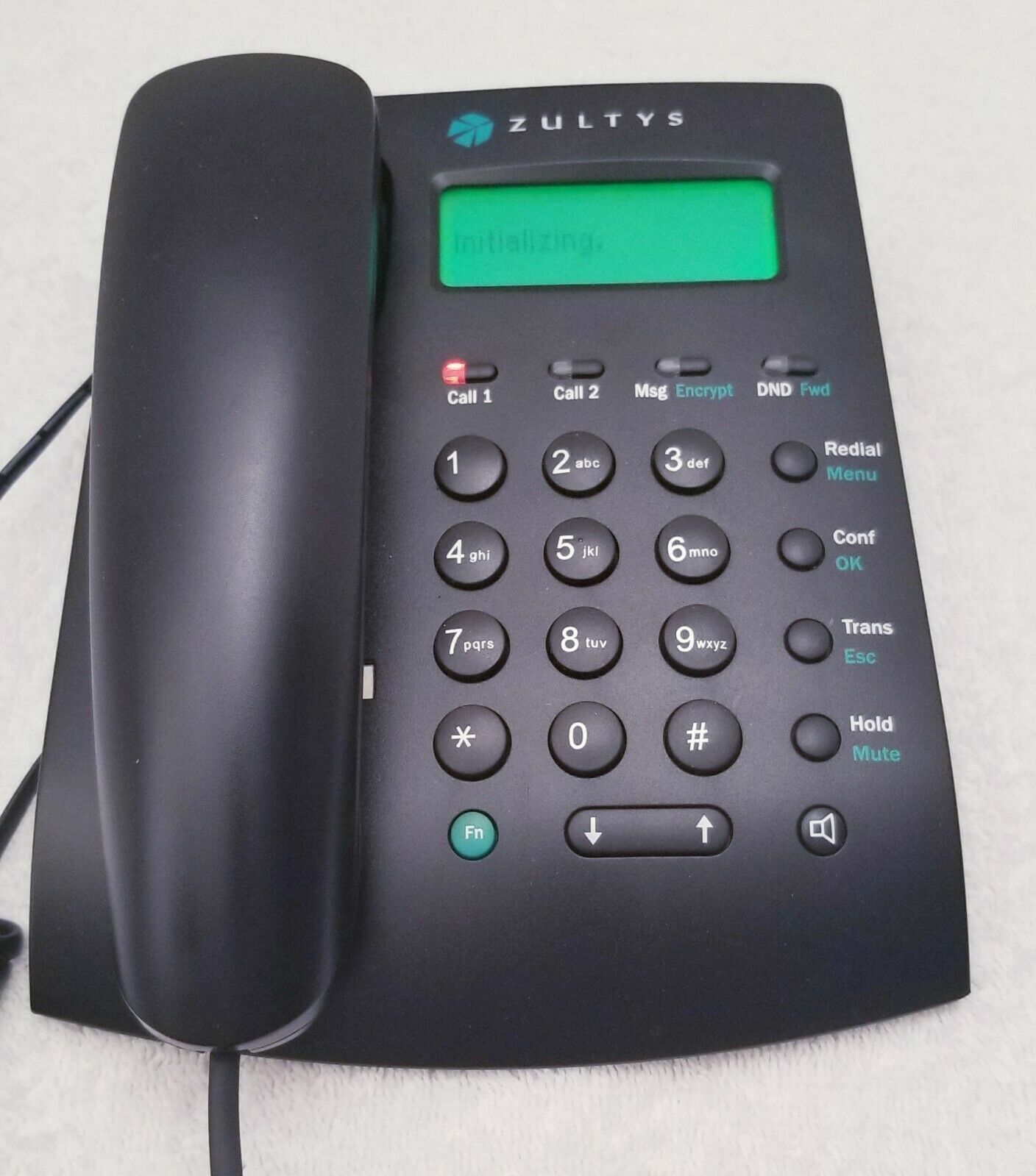 Zultys Zip 2x2 IP Phone with Power Supply Warranty Display MX30 VoIP Tested