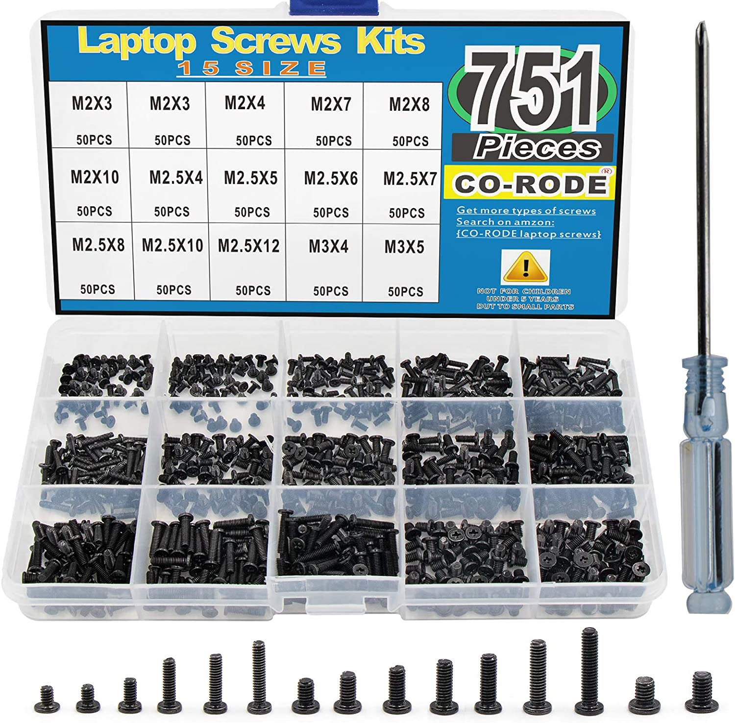 751PCS Laptop Notebook Computer Screws Kit Set with Screwdriver for IBM HP Dell