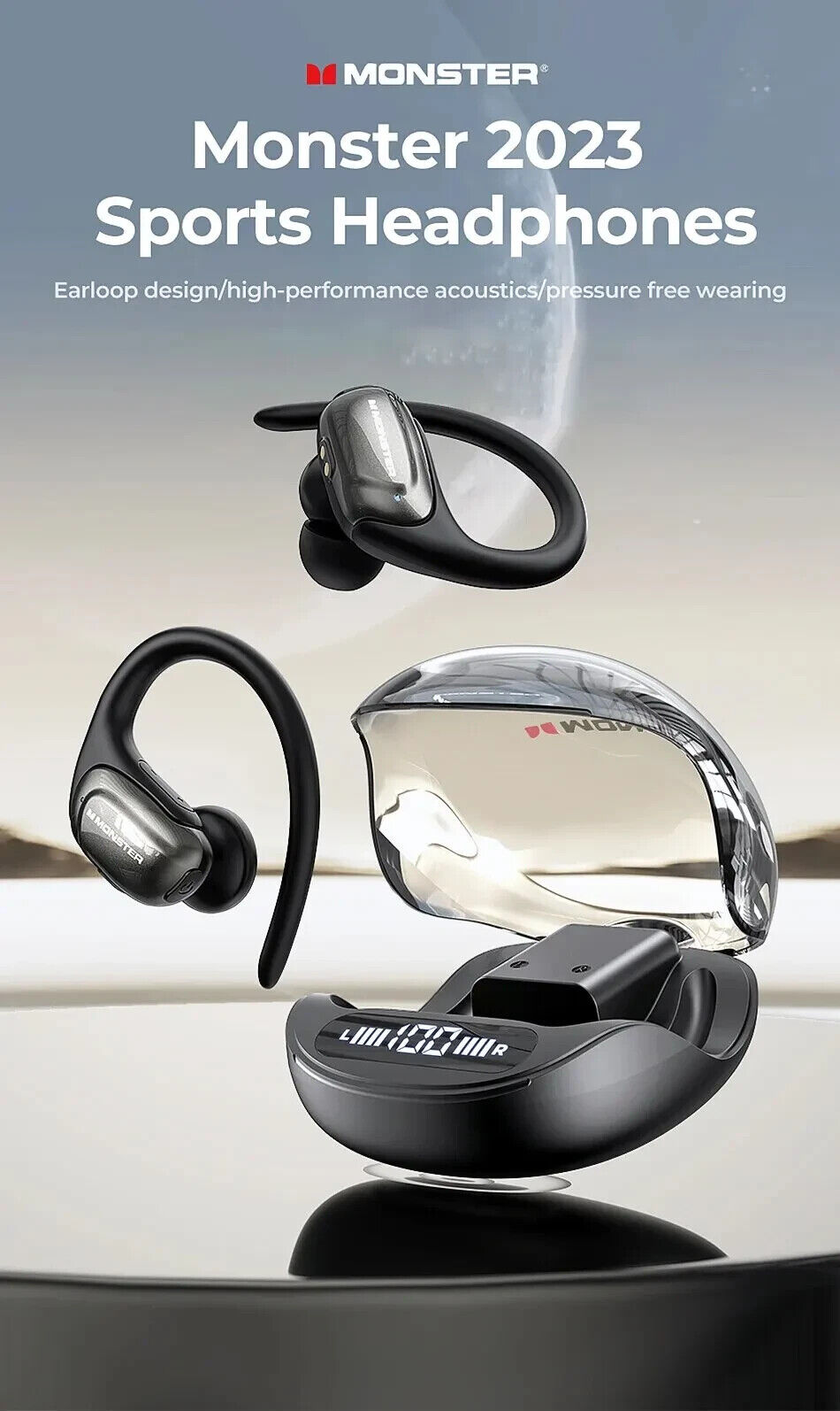 WIRELESS BLUETOOTH HEADPHONES With Noise Cancelling For Sport & Gym Earphones