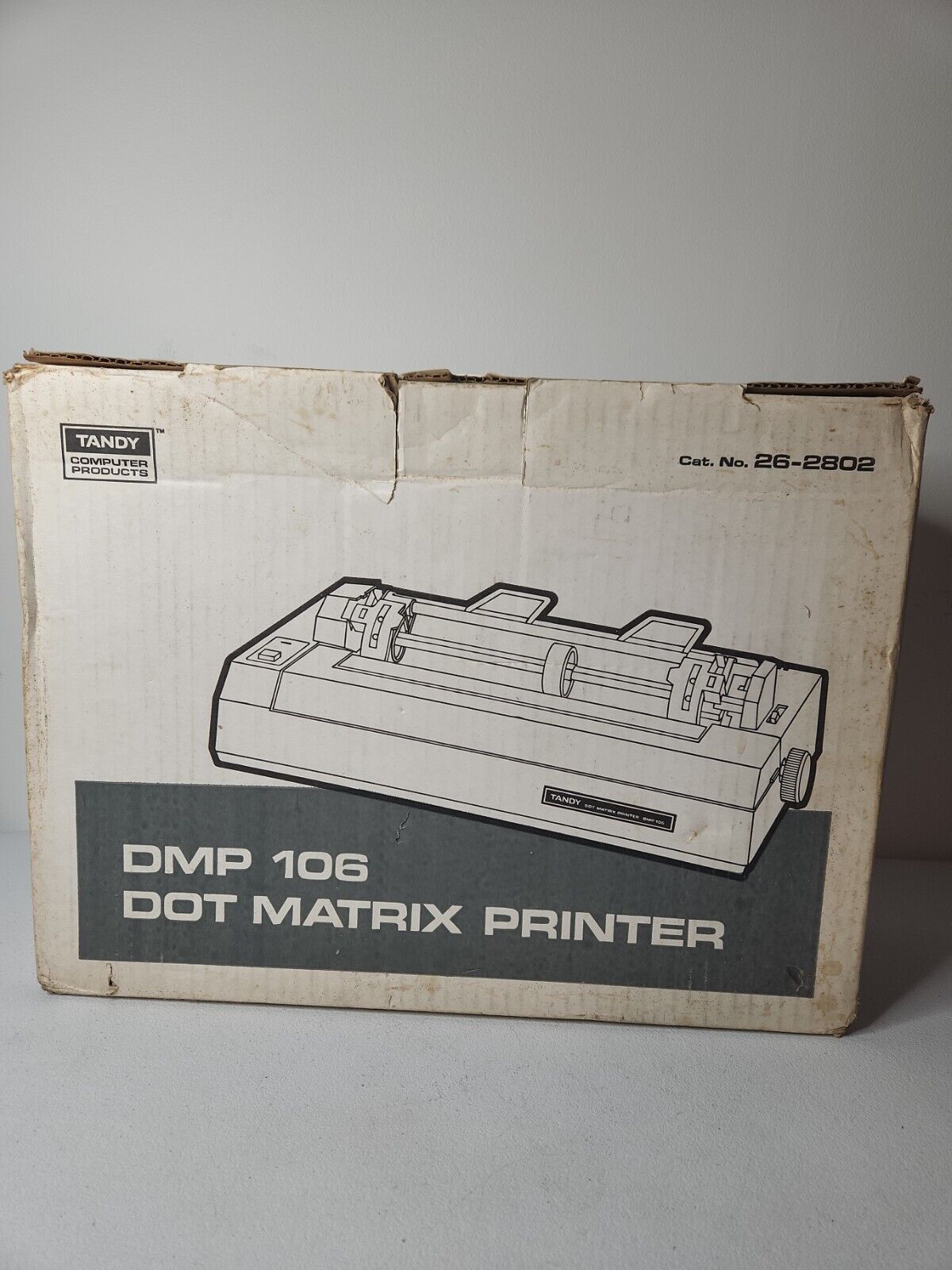 Tandy Dmp 106 Printer With Original Box POWERS ON MOVES Needs New Ribbon